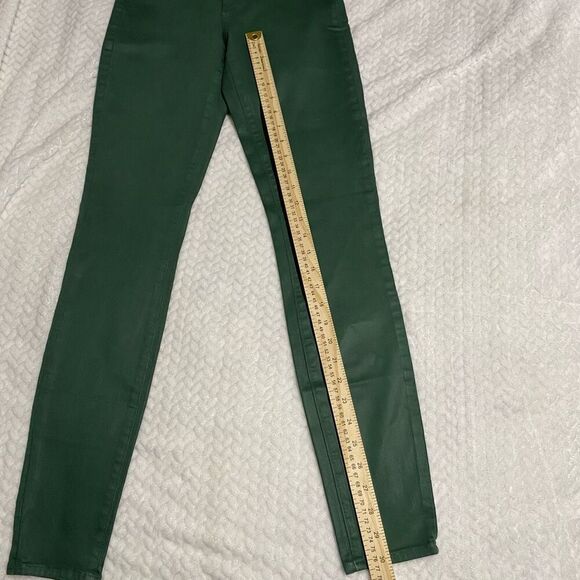 L'Agence Marguerite Blanks High Rise Skinny Ankle Green Coated Jeans Size 25 - Picture 5 of 8